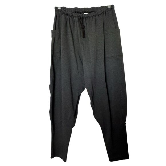 Sou Sou Pants Size L Japan Black Gray Stripe Tapered Pull On Enyu Sanyutei - Picture 2 of 13